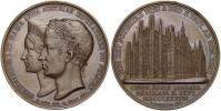 Medaile na lombardsko-benátskou korunovaci král. páru 6.9.1838 v Miláně. Dvojportrét