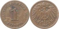 1 Pfennig 1891 J         "R"_patina