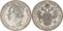 20 kr. 1852 A - hlava vlevo     "R"     "sbírkový stav"