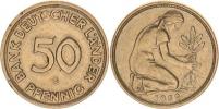 50 Pfennig 1950 G - Bank Deutscher Länder "RR" KM 104 (raženo 30 000 ks !)