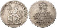 Malý žeton ke korunovaci na uherského krále v Bratislavě 15.11.1790. Ag 20 mm