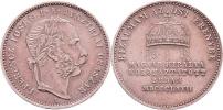 Větší maďarský peníz na korunovaci v Budíně 8.6.1867