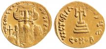 Solidus 4,31 g, vousaté poprsí císaře čelně, na kouli kříž, Sear 977