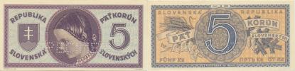 5 Ks b.l. (1945)  sér. D 023     SPECIMEN       Baj. 55a