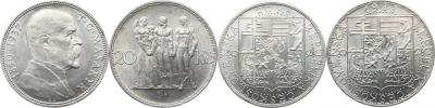20 Kč 1933; +20 Kč 1928 - TGM      2 ks