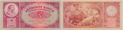 50 Kč 1929  sér. Ab    SPECIMEN     Baj. 24b;  Hejz. 24b S1