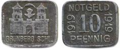 Grünberg (Zielona Góra) - 10 Pfennig 1919 Fe 20x17 mm