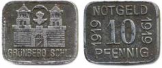 Grünberg (Zielona Góra) - 10 Pfennig 1919 Fe 20x17 mm