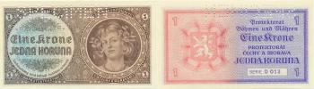 1 K  b.l. /1940/ sér. D 013      SPECIMEN - nahoře    Hej. 30 b S