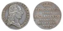 Větší peníz na holdování v Miláně 16.9.1792
