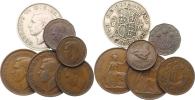 1/2 Crown 1948; +3 Pence 1943; +1 Penny 1937