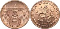 5 hal. 1924 - pamětní ražba mincovny Kremnice v r. 2000
