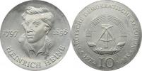 10 M 1972 - Heinrich Heine       KM 39    "R"   Ag 625  17 g