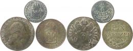 1/4 kr. 1816 A; +1 kr. 1816 A; +3 kr. 1800 B          3 ks