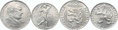 100 Kčs 1951 - Gottwald; +50 Kčs 1948 - 5. květen     2 ks