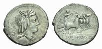 L. Julius Bursio.  Denarius circa 85