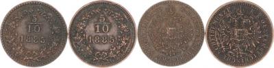 5/10 kr. 1885 b.zn.