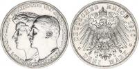 3 Mark 1910 A - Druhá svatba Y. 176; KM 221 "R" "excelentní stav"