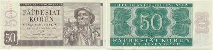 50 Kčs 1950 sér. A 34       perf. 3x  m. dírka       Baj. 85a;  H