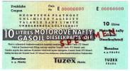 Poukázka Tuzex (10 l motorové nafty) SPECIMEN