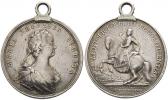 Medaile ke korunovaci na uherskou královnu 25.6.1741 v Bratislavě. Portrét