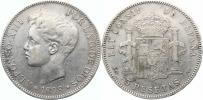 5 Pesetas 1898 SG-V         KM 707; Y. 89      Ag 900  25 g