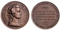 Cu medaile litá 1866 Elizabety, manželky FJI, patronka zraněných, průměr 42 mm, sig. C.KRAUS EDIT a KLEBRERG.FEC.