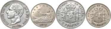 2 Pesetas 1882 MS-M        Ag 835  10 g     Cr.76;  KM 678
