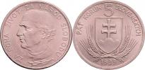 5 Koruna 1939 - 2 různé varianty čárky nad "Á" ve