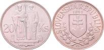 20 Koruna 1941 - dvojitý kříž na rotundě (Ag500)