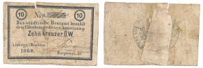 Slavonice (Zlabings) - 10 Krejcar rak.měny 1.11.1860