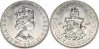 1 Crown 1964 - plachetnice v erbu        KM 14    Ag 500  22