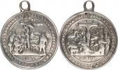Morová medaile 1551. A: Měděný had / Ukřižování