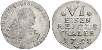 Anhalt - Bernburg. Viktor II. Fridrich (1721-65). 1/6 tolar 1758 b.zn. KM-46