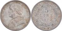 5 Lira 1870 R - XXIV.rok pontifikátu