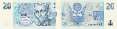 20 Kč 1994 sér. B 35 - proužek vpravo  (poslední série)
