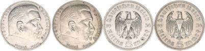 5 RM 1936 D - Hindenburg bez svastiky          2 ks