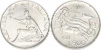 500 Lire 1961 R - Quadriga           KM 99    Ag 835  11