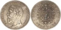 5 Mark 1876 G - var.: obrácené V ve slově BADEN     KM 263