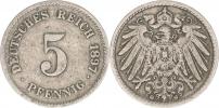 5 Pfennig 1897 G        "R"_tém.