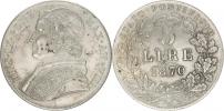 5 Lire 1870 R rok VIII -bez podpisu   "sběratelská kopie"  bílý kov  22
