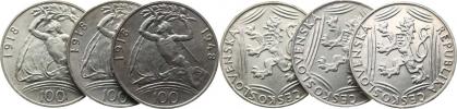 100 Kčs 1948 - 30. výr. republiky (3x)               3 ks