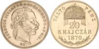 20 kr. 1870 KB "R" "excelentní stav"