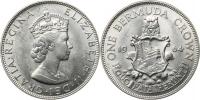 1 Crown 1964 - plachetnice v erbu        KM 14    Ag 500  22
