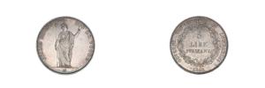 5 Lira 1848 M - dlouhá stuha