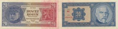 20 Kč 1926 sér. Zf     neperf.         Baj. 21b