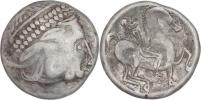 AR leh.tetradrachma - typ Kinnlos - stylizovaná hlava