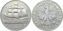 5 Zlotych 1936 - plachetnice          Y# 31
