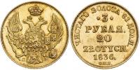 3 Rubl / 20 Zlotých 1836, Mikuláš I.