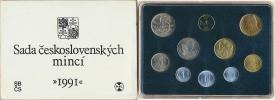 Ročníková sada mincí 1991 + 10 Kčs Štefanik
